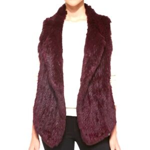 Joie Burgundy Fur Vest